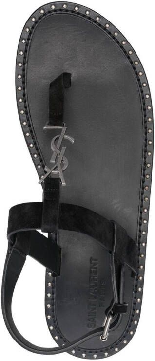 Saint Laurent Cassandra sandalen met logo-plakkaat Zwart