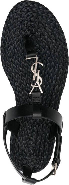 Saint Laurent Cassandra sandalen met monogram Zwart