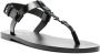 Saint Laurent Cassandre leren sandalen Zwart - Thumbnail 2