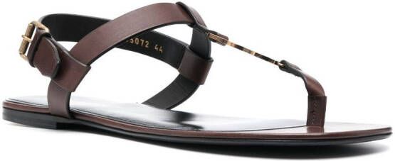 Saint Laurent Cassandre sandalen met gespsluiting Bruin