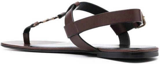 Saint Laurent Cassandre sandalen met gespsluiting Bruin