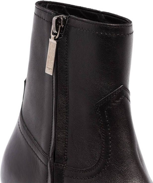 Saint Laurent Enkellaarzen met rits Zwart