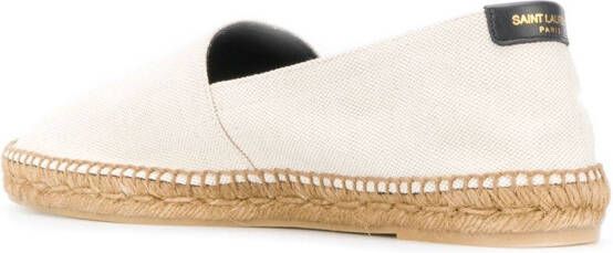 Saint Laurent Espadrilles met geborduurd logo Beige