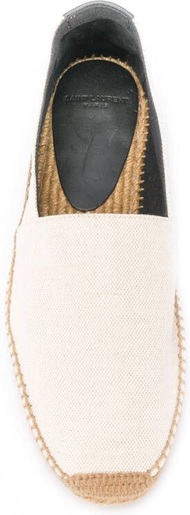 Saint Laurent Espadrilles met geborduurd logo Beige