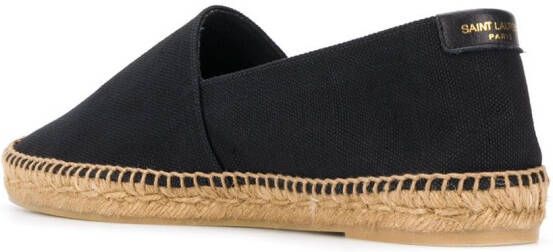 Saint Laurent Espadrilles met geborduurd logo Zwart