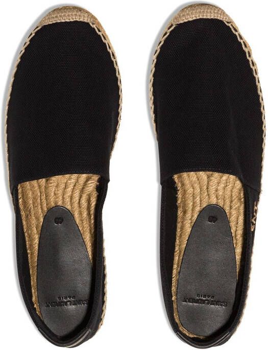 Saint Laurent Espadrilles met geborduurd logo Zwart