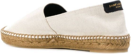 Saint Laurent Espadrilles met gestikt logo Beige