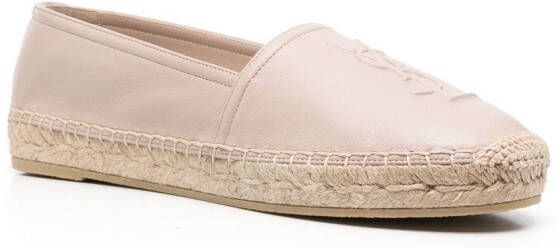 Saint Laurent Espadrilles met logo-reliëf Beige