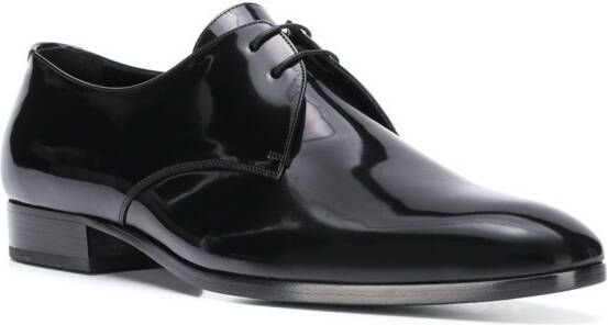 Saint Laurent Gelakte derby schoenen Zwart