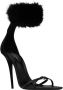 Saint Laurent Gippy sandalen met afwerking van bont Zwart - Thumbnail 2