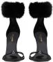 Saint Laurent Gippy sandalen met afwerking van bont Zwart - Thumbnail 4