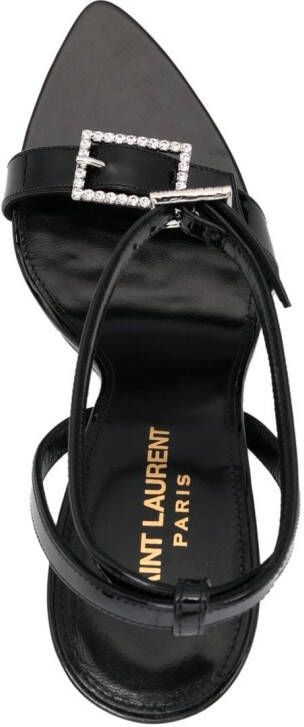 Saint Laurent Gippy sandalen met gesp Zwart