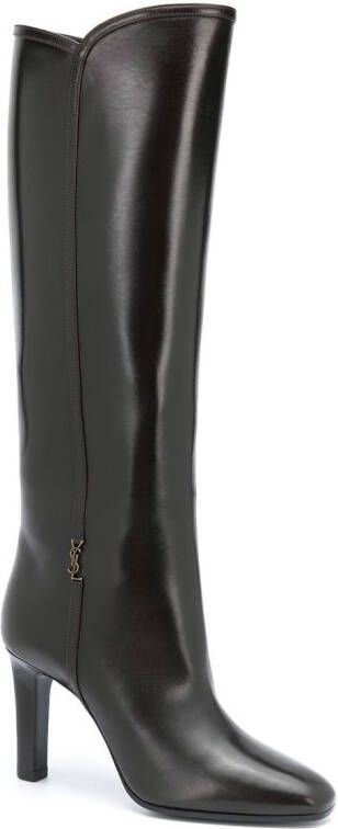 Saint Laurent Jane laarzen met monogram Bruin