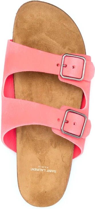 Saint Laurent Jimmy sandalen met dubbele bandjes Roze