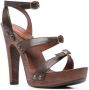 Saint Laurent Joan sandalen met plateauzool Bruin - Thumbnail 2