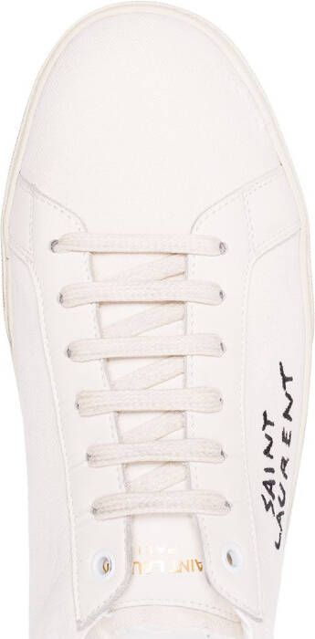 Saint Laurent klassieke SL 06 geborduurde canvas sneakers Wit