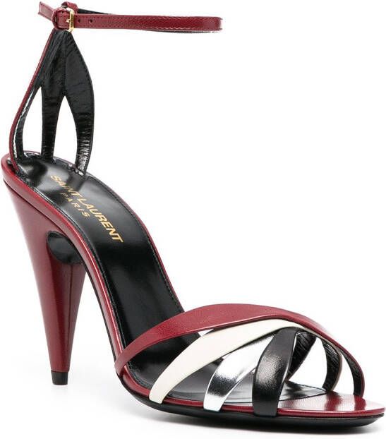 Saint Laurent Kristen sandalen Rood