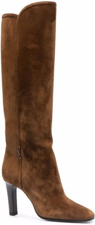 Saint Laurent 90mm Jane laarzen Bruin