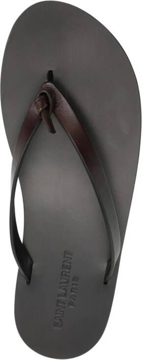 Saint Laurent Laguna leather flip-flops Bruin