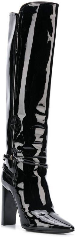 Saint Laurent Lakleren laarzen Zwart