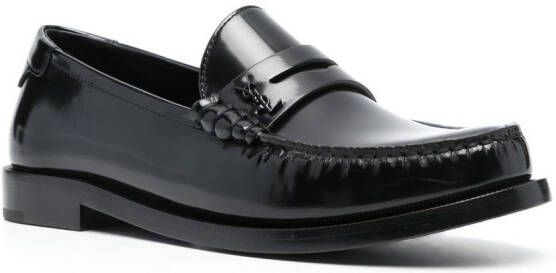 Saint Laurent Lakleren loafers Zwart