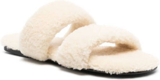 Saint Laurent Lammy slippers Beige