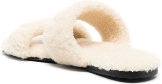 Saint Laurent Lammy slippers Beige