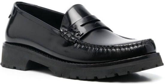 Saint Laurent Le Loafer glanzende schoenen Zwart