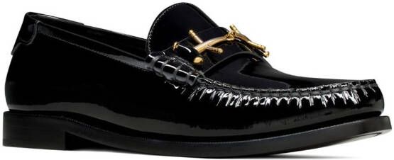 Saint Laurent Leren loafers Zwart