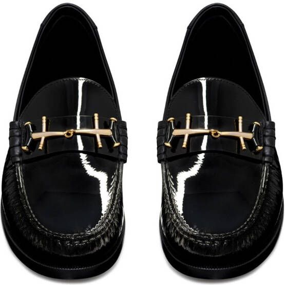 Saint Laurent Leren loafers Zwart