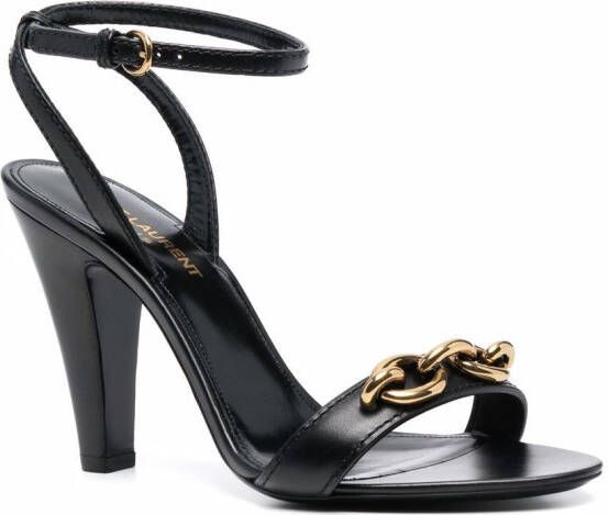 Saint Laurent Le Maillon sandalen Zwart