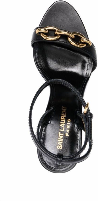 Saint Laurent Le Maillon sandalen Zwart