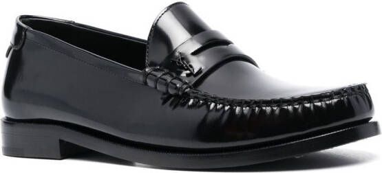Saint Laurent Leren loafers Zwart