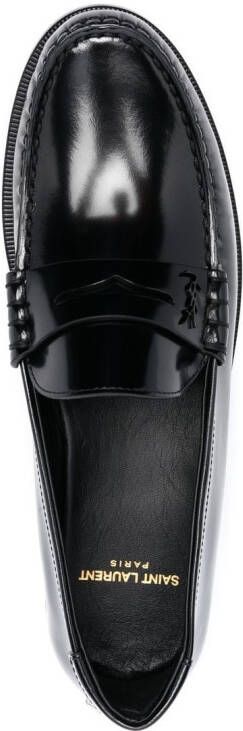 Saint Laurent Leren loafers Zwart