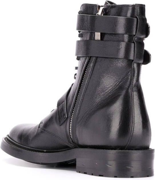 Saint Laurent Legerlaarzen met gesp Zwart