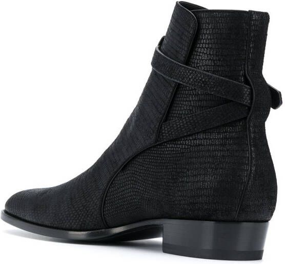 Saint Laurent Leren enkellaarzen Zwart