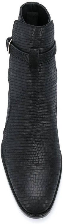 Saint Laurent Leren enkellaarzen Zwart