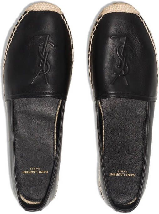 Saint Laurent Leren espadrilles Zwart