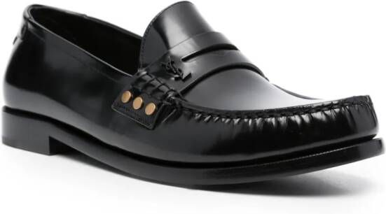 Saint Laurent Leren loafers Zwart