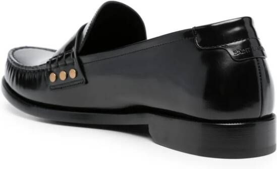 Saint Laurent Leren loafers Zwart