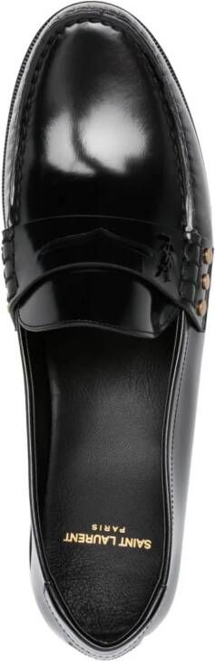 Saint Laurent Leren loafers Zwart