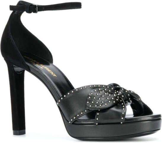 Saint Laurent Leren sandalen met studs Zwart