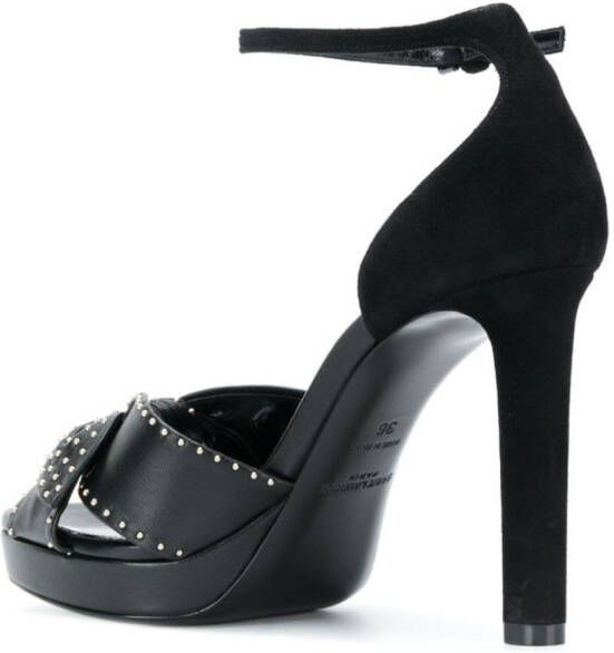 Saint Laurent Leren sandalen met studs Zwart
