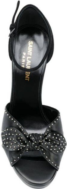 Saint Laurent Leren sandalen met studs Zwart