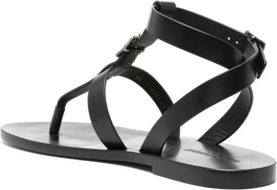Saint Laurent Leren sandalen Zwart