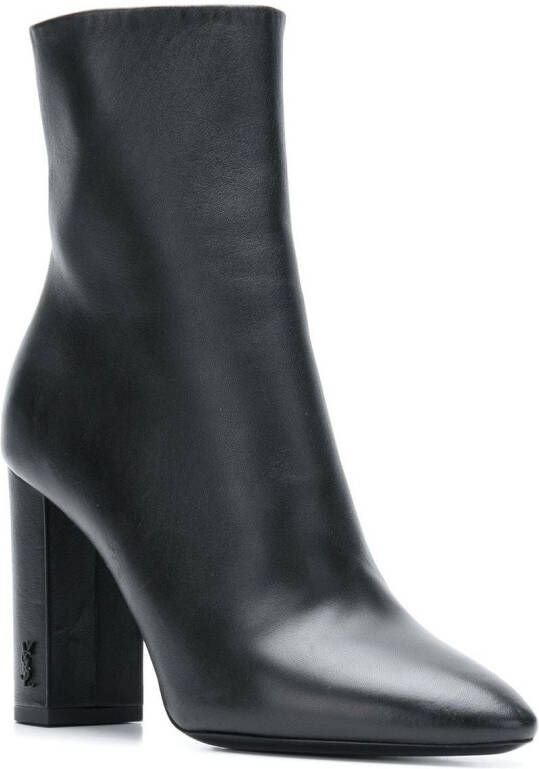 Saint Laurent Lou 95mm leren laarzen Zwart