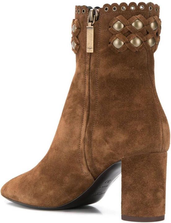 Saint Laurent Lou enkellaarzen Bruin
