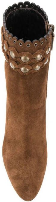Saint Laurent Lou enkellaarzen Bruin