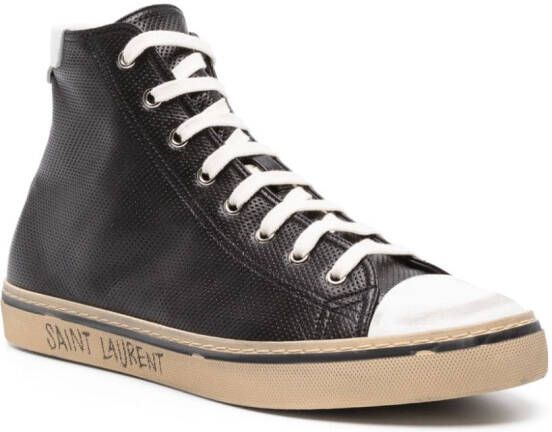 Saint Laurent Malibu leren sneakers Zwart