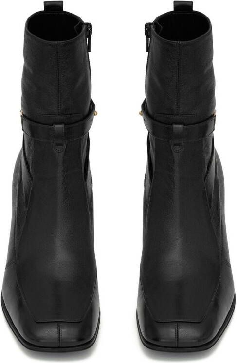 Saint Laurent 75 mm Michelangelo enkellaarzen Zwart
